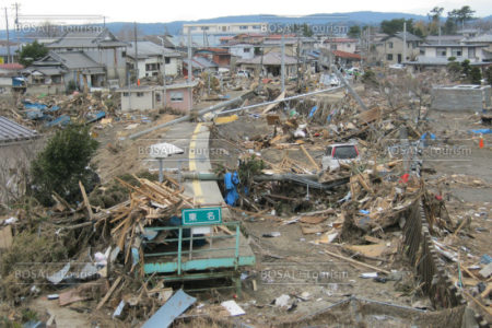 東松島市野蒜地区 JR東名駅津波被害 東松島市野蒜地区 JR東名駅津波被害